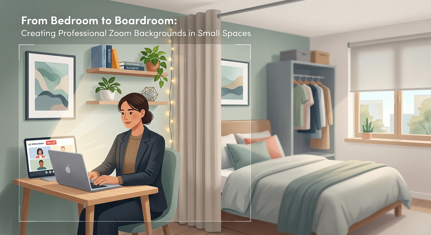 From Bedroom to Boardroom: Creating Professional Zoom Backgrounds in Small Spaces - Illustration 1