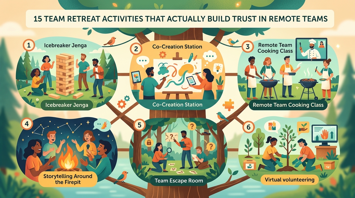 15 Team Retreat Activities That Actually Build Trust in Remote Teams - Illustration 2