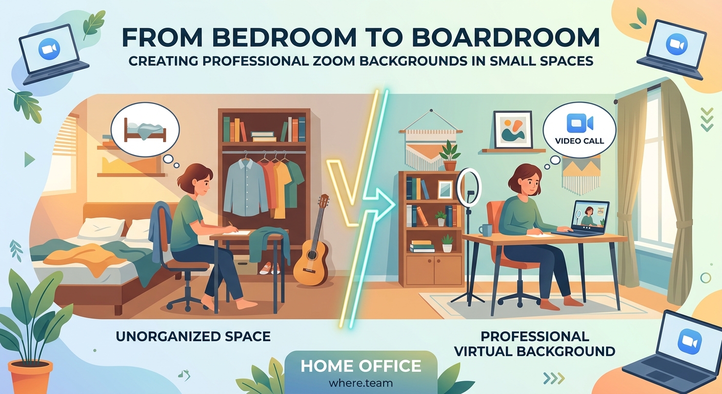From Bedroom to Boardroom: Creating Professional Zoom Backgrounds in Small Spaces — 2