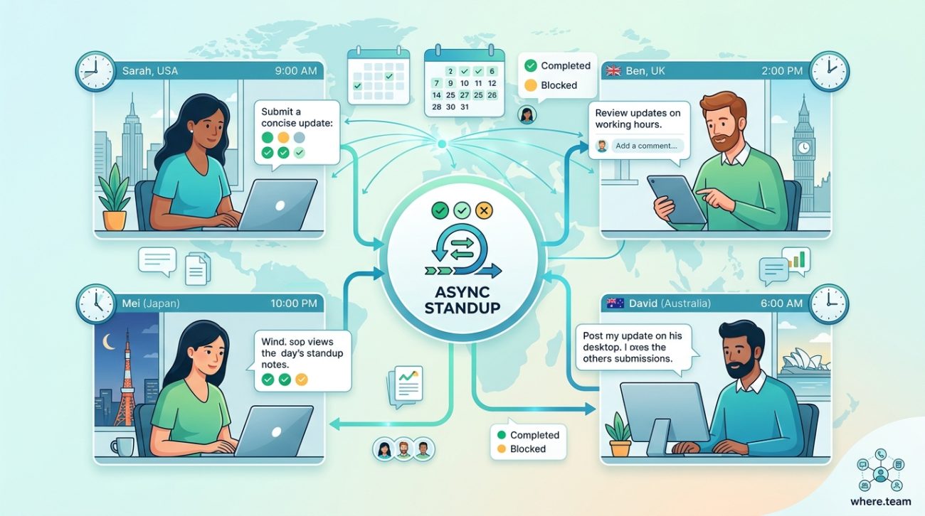 How to Run Effective Async Standup Meetings When Your Team Never Overlaps
