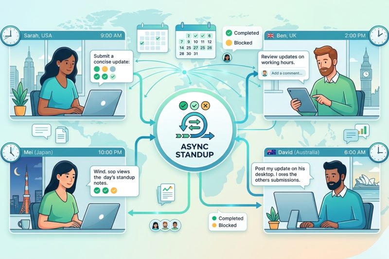 How to Run Effective Async Standup Meetings When Your Team Never Overlaps