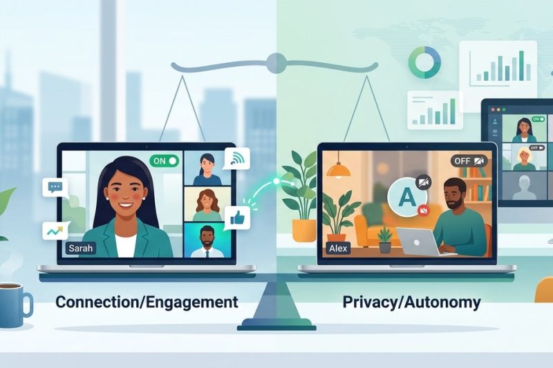Should You Require Cameras On in Remote Meetings? Balancing Connection and Privacy