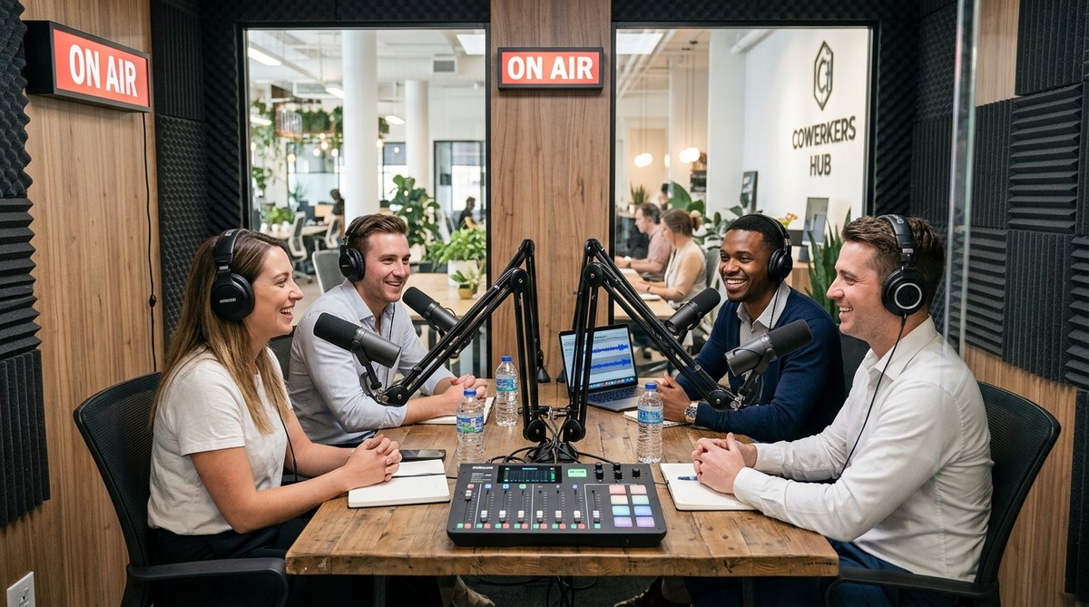 6 Coworking Spaces with Private Podcast & Recording Booths for Your Team's Content Days
