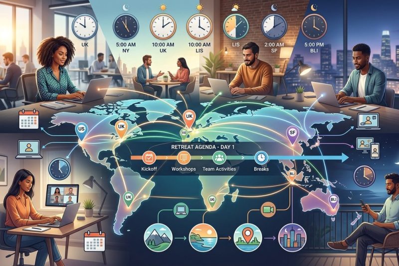 Designing a Multi-Location Retreat: How to Coordinate Your Hybrid Team Across Time Zones
