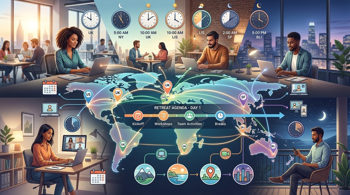 Designing a Multi-Location Retreat: How to Coordinate Your Hybrid Team Across Time Zones